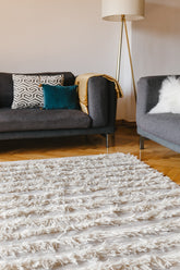 White Fringe Rug - Kiliim- The Mob Collective